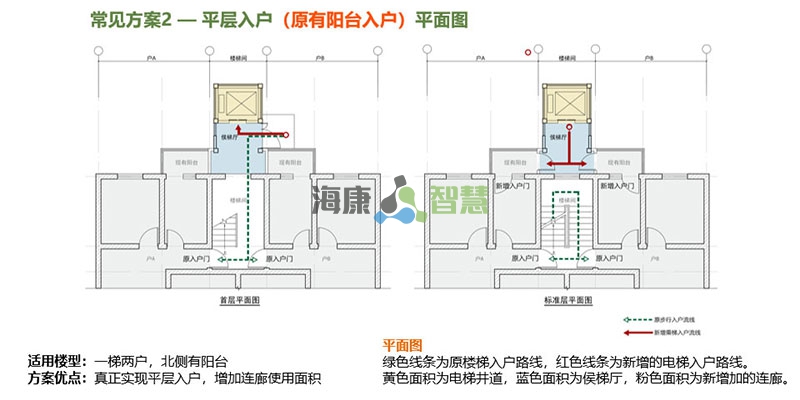 标准方案2：平层入户（原有阳台入户）